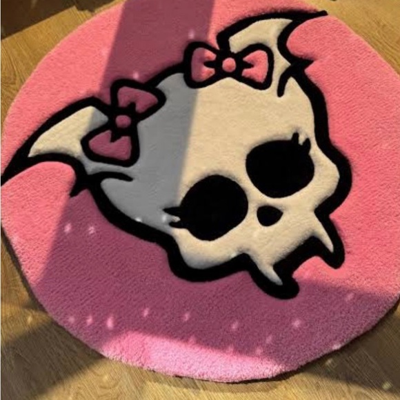 Pink Skull Design Kids Rug - Picture 1 of 1